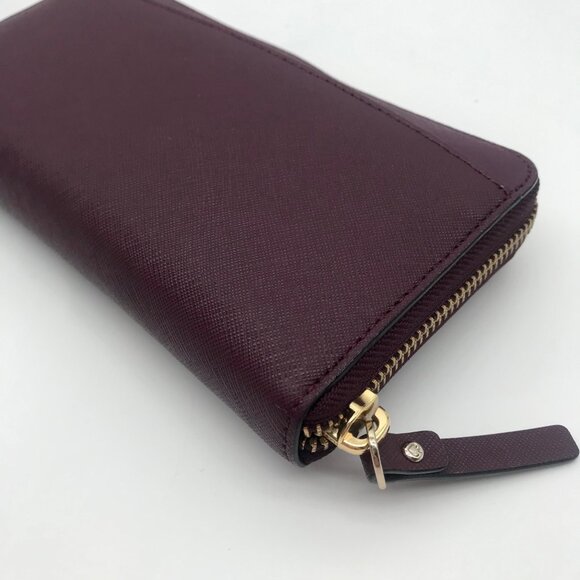 Kate Spade New York Plum Saffiano Leather Laurel Way Neda Wallet - Picture 6 of 11